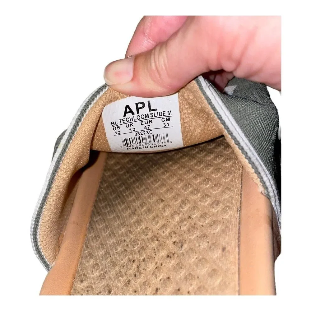 APL Mens Big Logo TechLoom Slide M Tan Fatigue Ivory Sandals Shoes 13